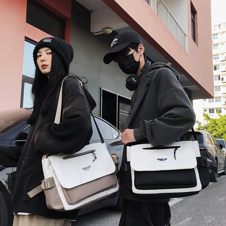 Japanese crossbody bag for women, versatile workwear style, college student class casual backpack, large capacity trendy Harajuku school bag for men