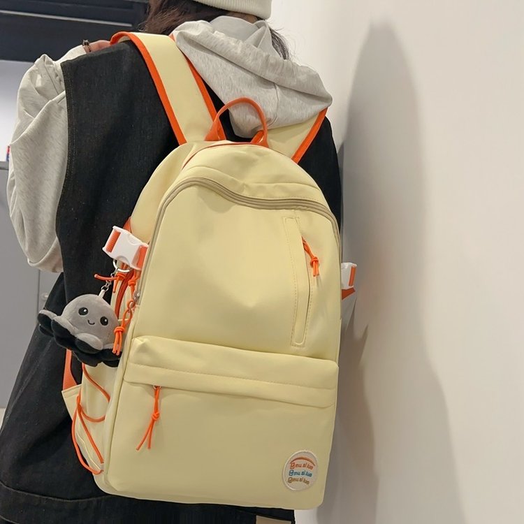 College style small fresh simple casual lightweight backpack women's canvas high school student college student bag computer backpack