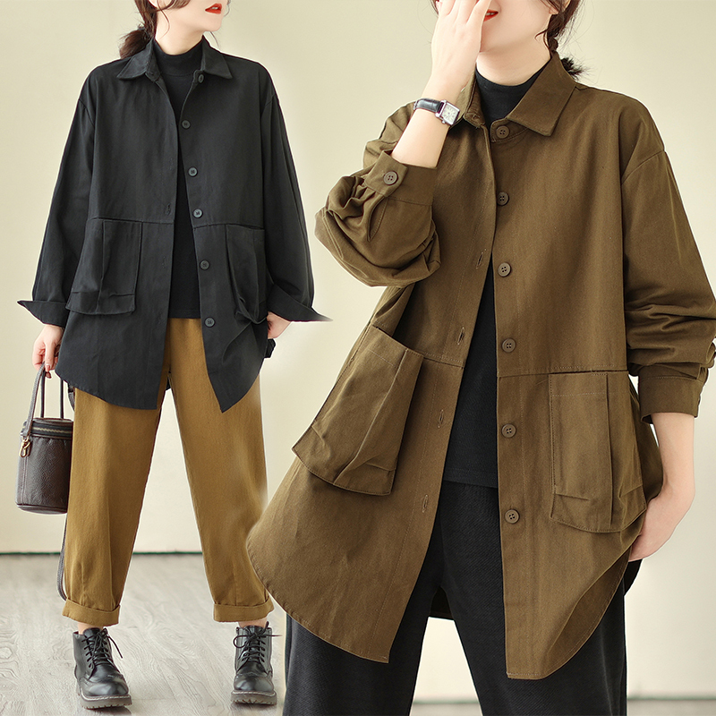 Autumn loose large size casual retro jacket Western style short windbreaker