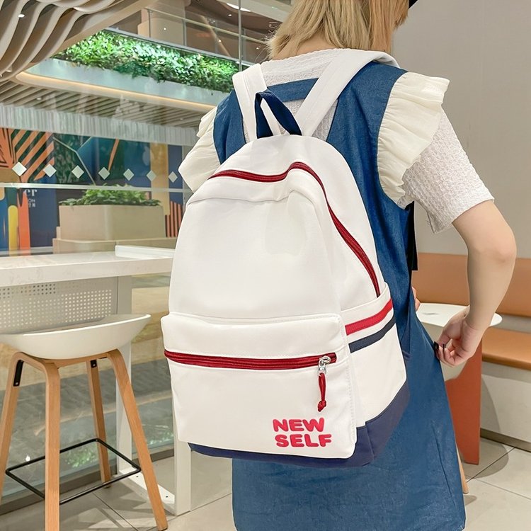 School bag new summer Korean version ins style school bag female simple casual junior high school student large capacity backpack