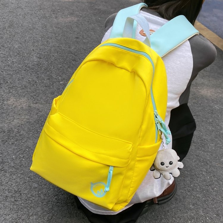 New junior high school student schoolbag female Japanese style ins contrasting color backpack forest style soft girl cute girl shopping backpack