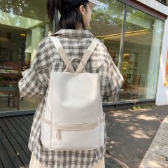 Wholesale School Bags New Korean Fashion Temperament Simple College Backpack Lightweight Travel Large Capacity Solid Color Backpack