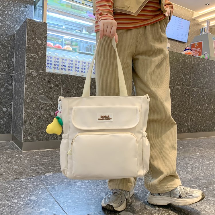 Japanese large-capacity portable shoulder bag for college students fashion simple casual class wear book bag bag crossbody bag for women