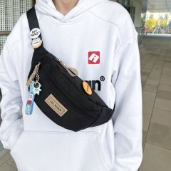 Outdoor leisure Japanese crossbody bag men's chest bag fashion personality couple small shoulder bag sports running waist bag women's shoulder bag