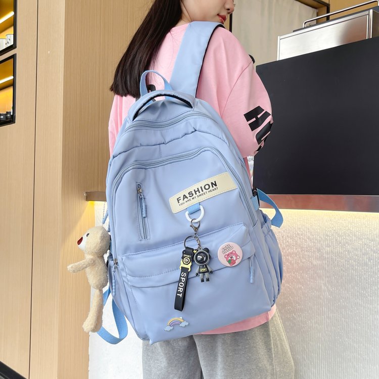 Simple schoolbag for boys, college students, high school students, large-capacity girls’ backpack, college style Korean style couple’s backpack