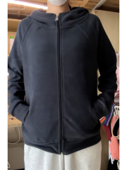 Hooded long-sleeved sweatshirt for women early autumn versatile loose slimming zipper cardigan