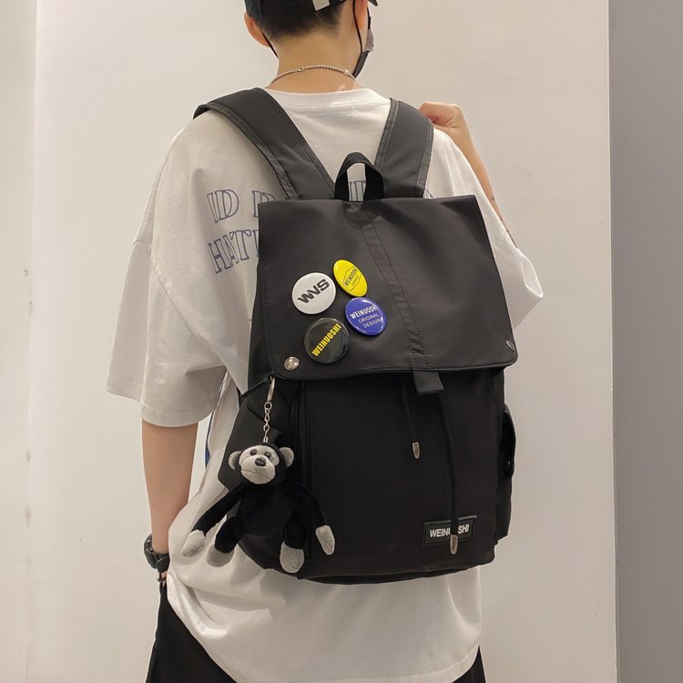 Schoolbag male high school student college student ins style campus simple trendy brand large capacity backpack computer bag versatile backpack