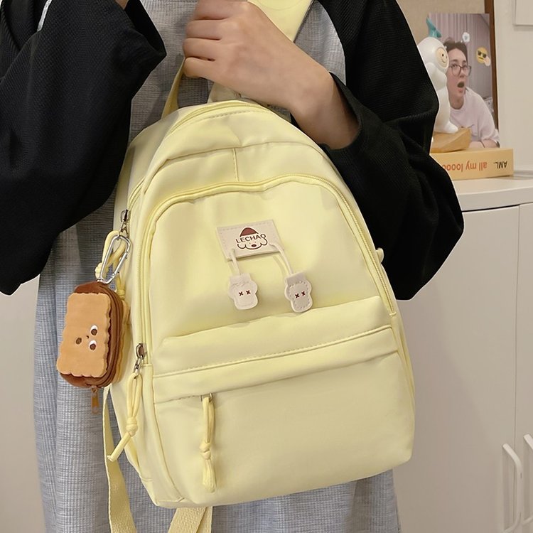 New student backpack Korean version campus ins school bag female solid color small fresh high-looking small backpack 9123