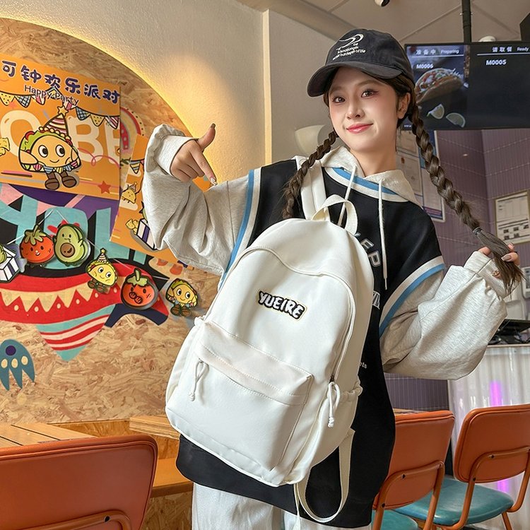 Japanese style ins simple casual versatile small schoolbag female Korean version ins college style college student commuter lightweight backpack