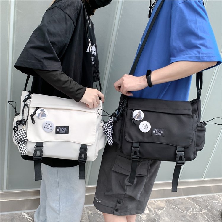 Simple men's shoulder bag, casual and fashionable Japanese and Korean style bag, commuter crossbody, men's canvas shoulder bag, shoulder bag, men's wholesale