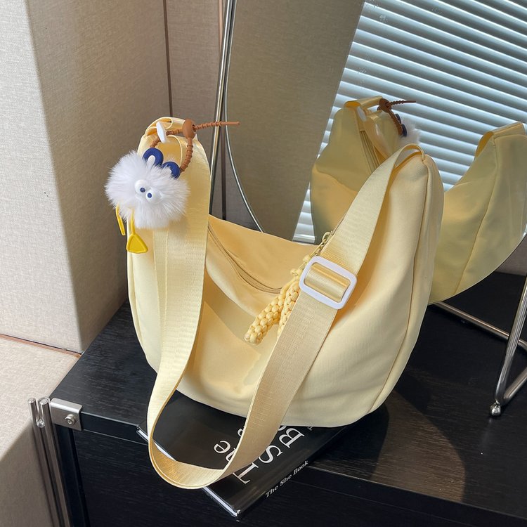 Japanese chic solid color crossbody bag for women Korean ins forest style small fresh girly dumpling bag college style shoulder bag