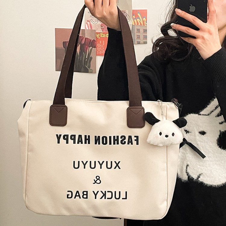 Japanese ins college student commuting tote bag trendy large-capacity crossbody bag women's fashion casual shoulder bag