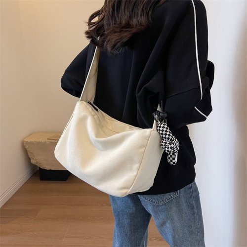 Korean style ins style simple versatile solid color shoulder bag female Japanese style Harajuku unisex retro street style student crossbody bag