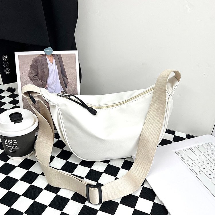 ins canvas bag for women summer 2024 new casual dumpling bag saddle bag fashionable versatile one-shoulder cross-body bag