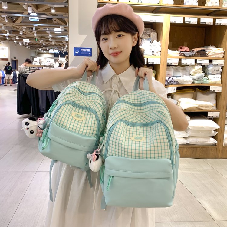 ins college style school bag for primary and secondary school students, small fresh backpack, high-looking creative multi-compartment girl bag