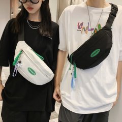 Fashionable sports travel waist bag, vibrant contrasting color couple's same shoulder bag, Korean style casual men's and women's crossbody bag, chest bag