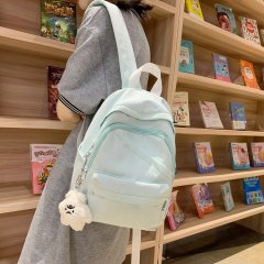 Solid color small backpack lightweight mini travel small school bag Japanese ins college student casual small backpack for women