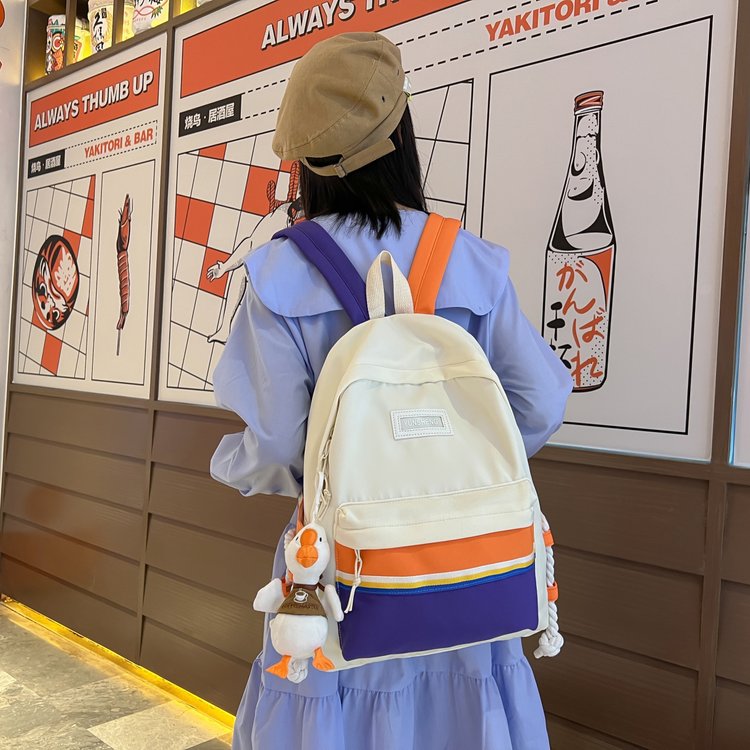 Simple niche student schoolbag travel backpack junior high school student backpack large capacity Japanese and Korean canvas bag