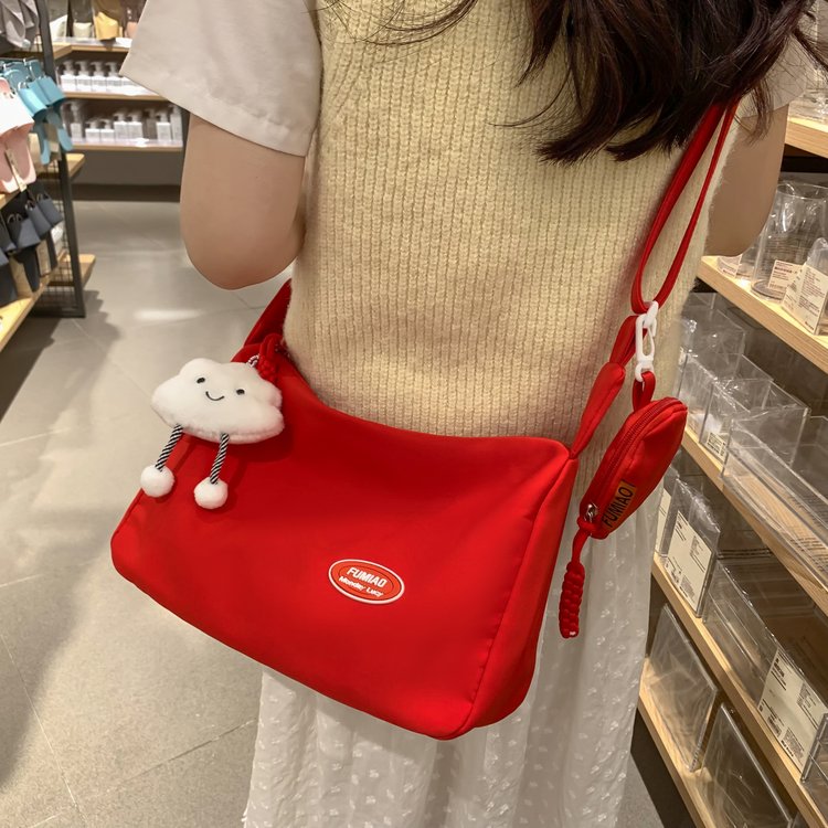 ins campus small fresh crossbody bag female Korean style casual large capacity student class commuting bag versatile shoulder bag