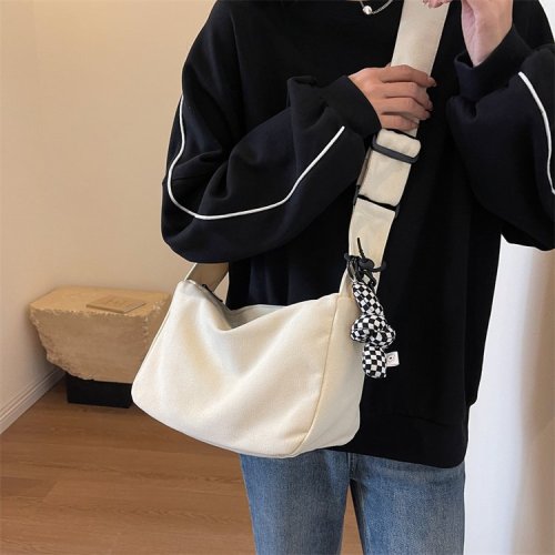Korean style ins style simple versatile solid color shoulder bag female Japanese style Harajuku unisex retro street style student crossbody bag