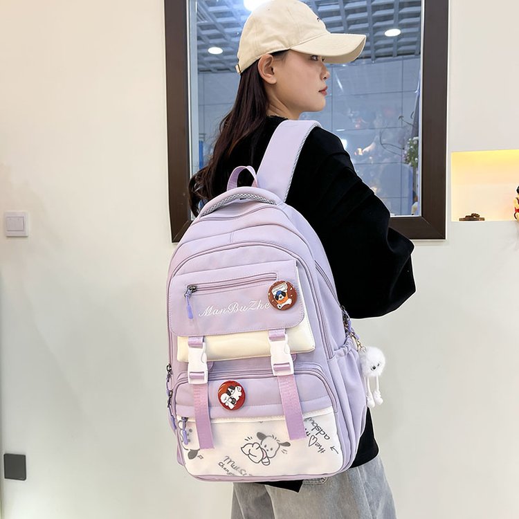 College style large-capacity versatile backpack campus junior high school girls burden-reducing school bag female high school students casual backpack