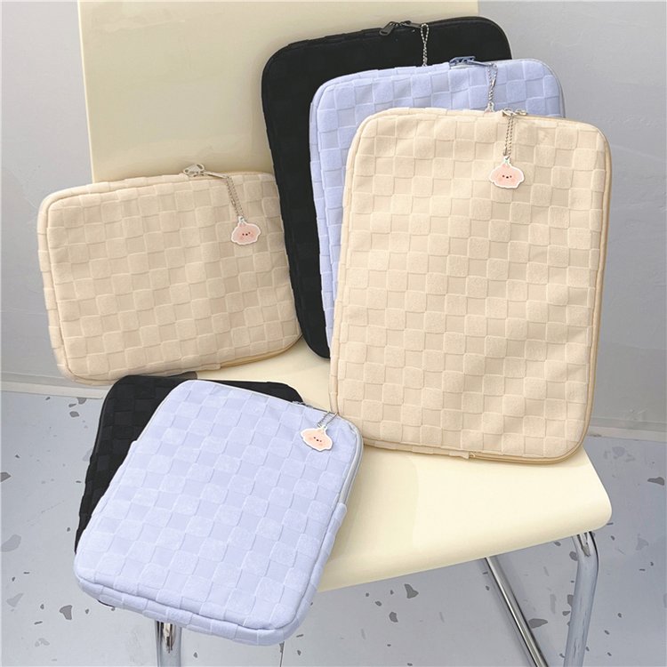 Liner bag wholesale Japanese style ins style ipad protective cover checkerboard solid color 11 inch 14 inch laptop bag