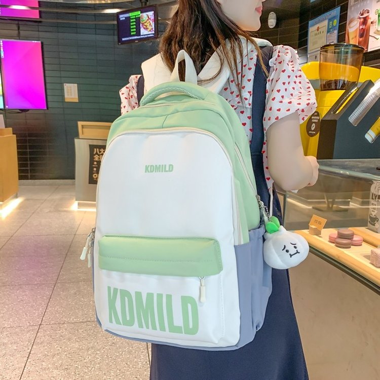 Backpack New Style Korean Letter Simple Versatile Fashion Backpack High-Looking Water-Repellent Student School Bag