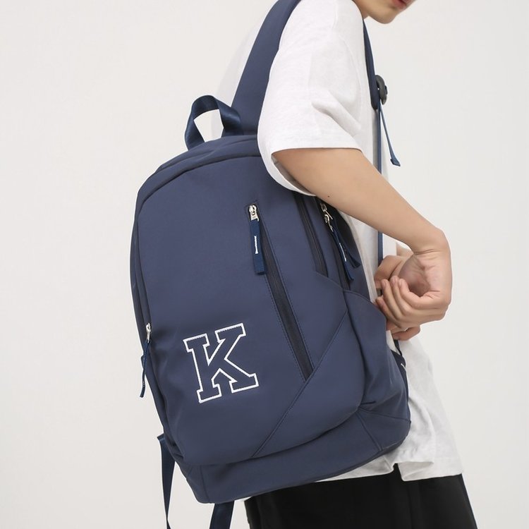 American retro high school student backpack female oldschool solid color ins style large capacity school bag travel backpack