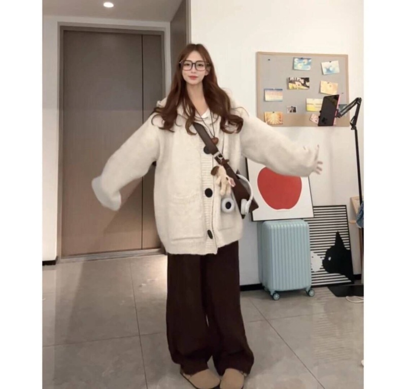 New style of lazy style hooded knitted cardigan sweater jacket for autumn and winter