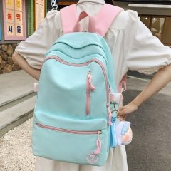 Ins style Japanese style soft girl schoolbag female Korean version solid color versatile girl backpack junior high school student high school student backpack