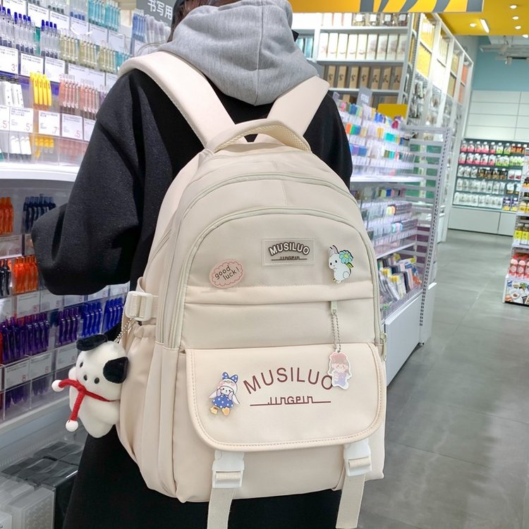 2024 New School Bag Women's Fashion Simple Backpack Japanese High School Women's Backpack Student Ruiying Fashion Women's Bag