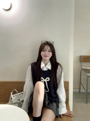 Korean three-dimensional bow sleeveless knitted vest vest