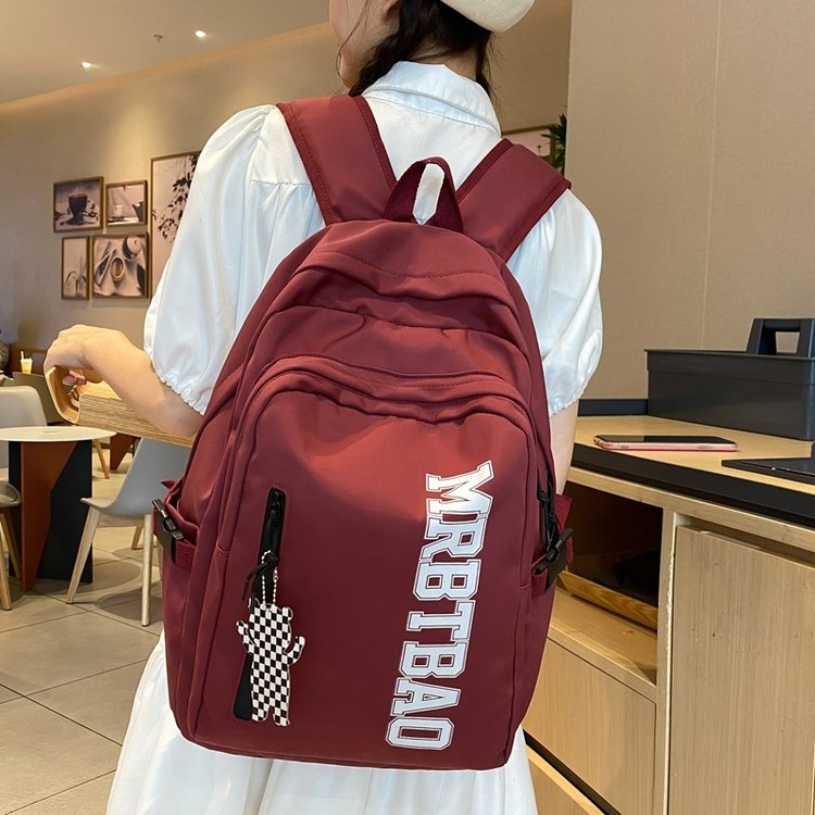 School bag, junior high school high-profile letter backpack, college student, Korean version, casual, versatile, casual, simple backpack, men's wholesale