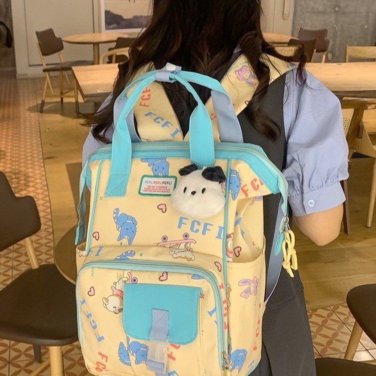 Schoolbag female Korean version cute student backpack Japanese style ins college style large capacity middle school student portable backpack