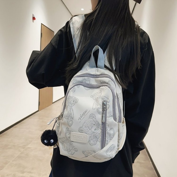 New Korean style ins high-looking retro style bear girl junior high school college student all-match mini backpack