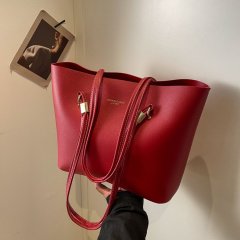 Summer red bag for women 2024 new trendy simple tote bag large capacity shoulder commuter bag bridesmaid bag