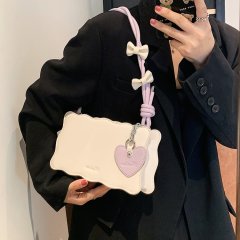 Niche Korean armpit bag for women summer new bow girl small square bag fashionable shoulder bag