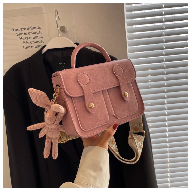 Summer new fashion trend armpit crossbody bag, stylish solid color PU leather small square bag, women's handbag