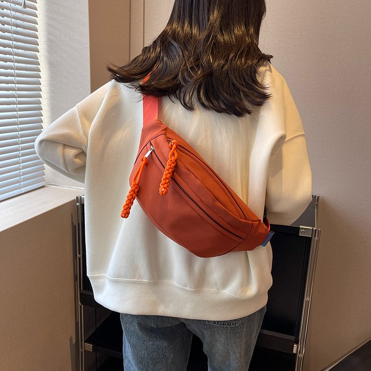 Korean style simple nylon cloth small bag women's new texture shoulder armpit bag chest bag crossbody small waist bag