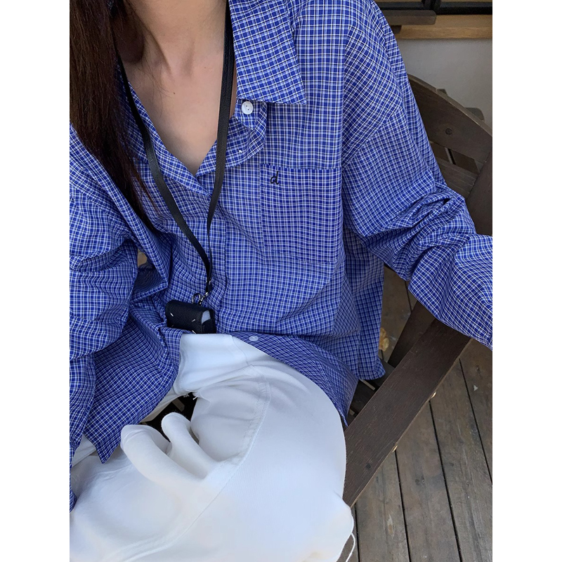 Wearing plaid shirts for women 2024 early autumn tops temperament sun protection shirts and jackets