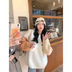 Salty or sweet, contrasting color patchwork knitted sweater. Autumn should have more colors.