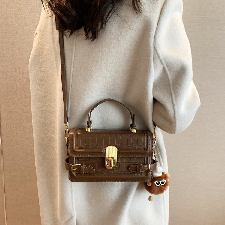 New style stone pattern small square bag cute pendant bamboo pattern crossbody bag crocodile pattern shoulder bag factory price wholesale
