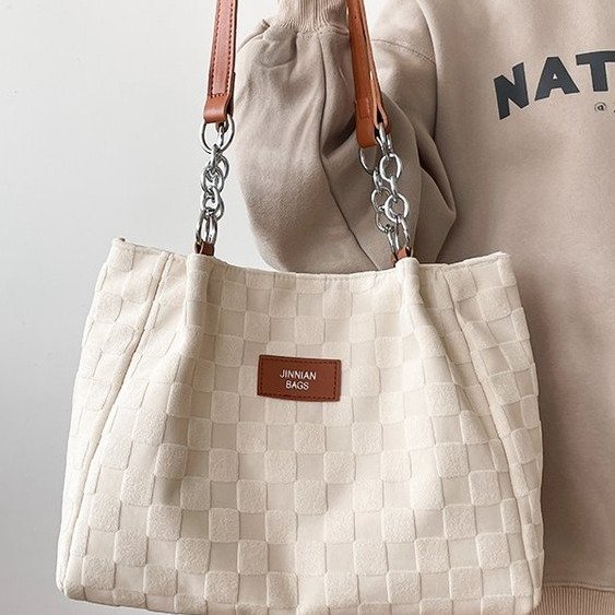 Bags Women's New High-end Tote Canvas Bag Large Capacity Handbag College Student Class Shoulder Bag