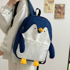 Korean ins style cute soft girl student bag Japanese style cartoon little penguin backpack cute childlike girl heart school bag