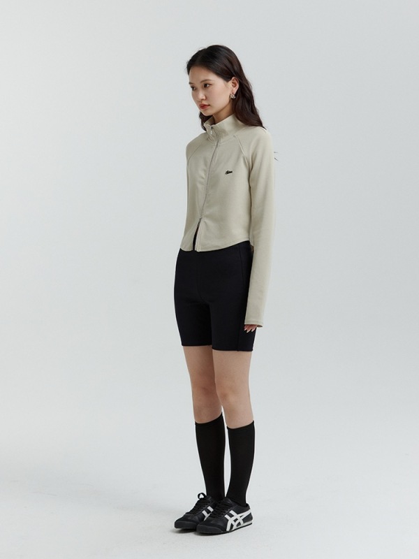 American retro all-match sweatshirt jacket for women autumn casual sports zipper cardigan short top