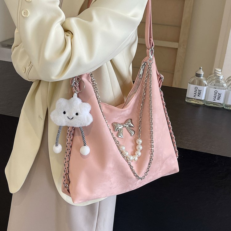 High-end large bags for women 2024 spring and summer new fashion versatile large capacity simple girly style shoulder bag trendy women