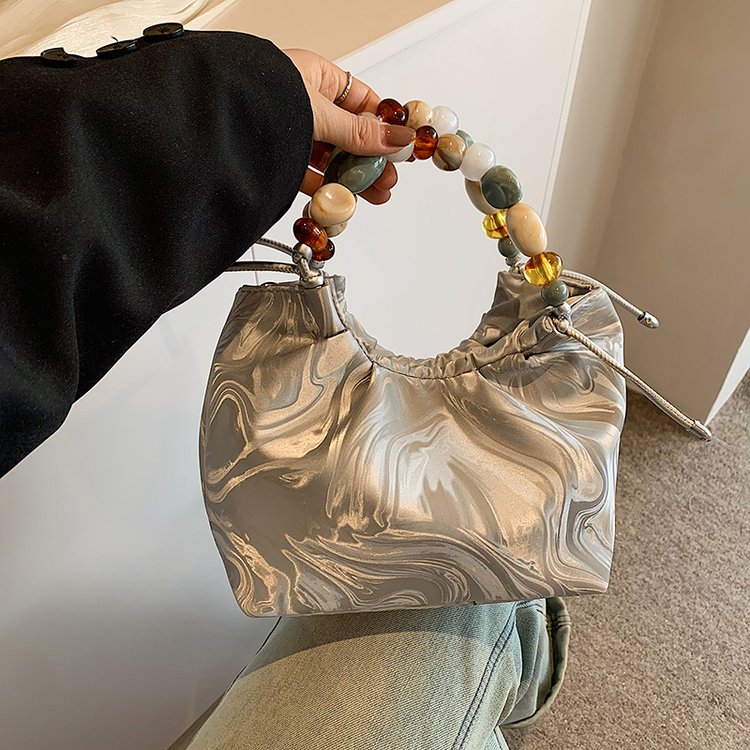 High-end national style beaded handbag 2024 new fashion cloud bag versatile single shoulder crossbody bag Qiudong