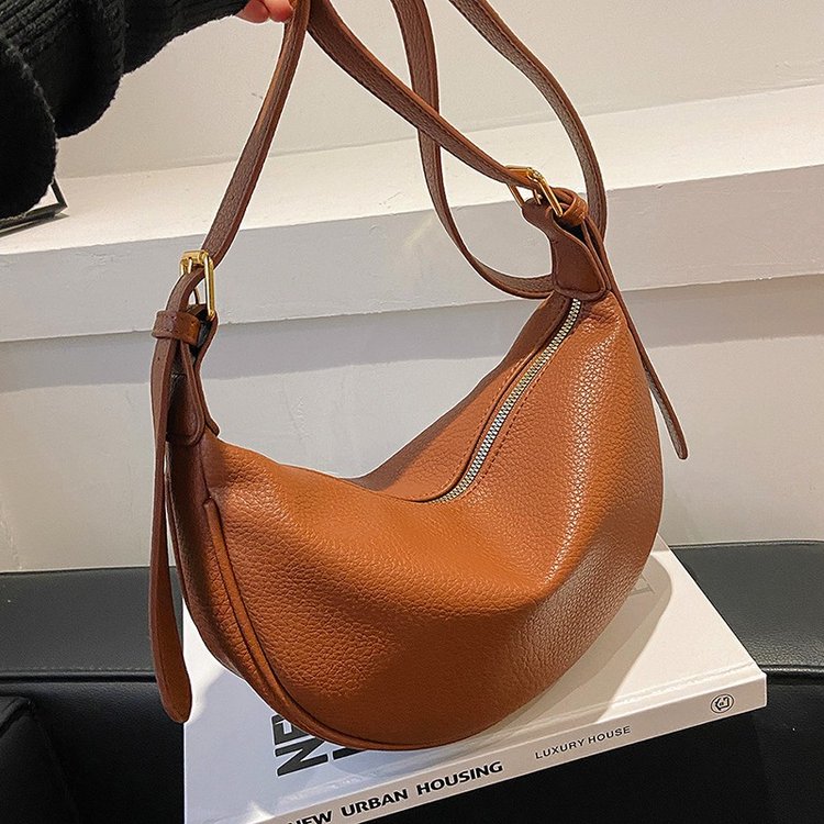 Cross-border simple fashion bag for women 2024 new contrast color single shoulder saddle bag casual versatile crossbody bag dumpling bag