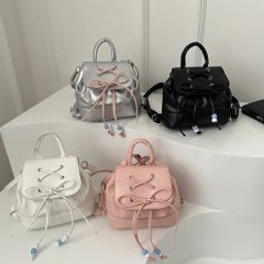 This year's popular fashion Korean style women's bow casual bag 2024 new versatile ins backpack for going out