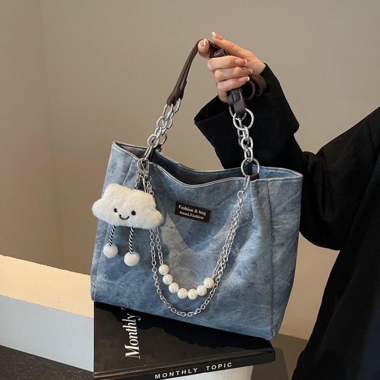 Korean style student class bag for women 2024 new simple fashion versatile shoulder bag large capacity commuter tote bag